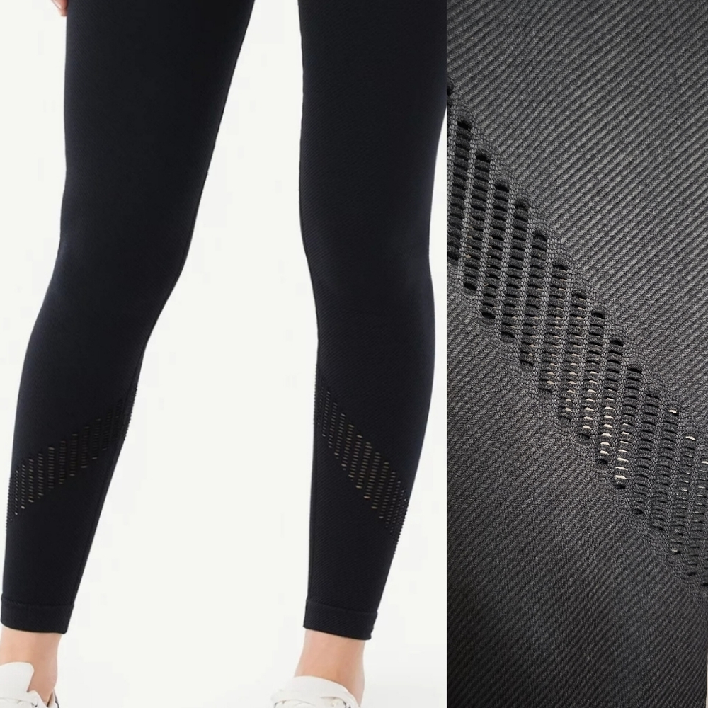 Seamless High Waisted Rib Legging Sofia Active Sofia Vergara Sz Medium Black New